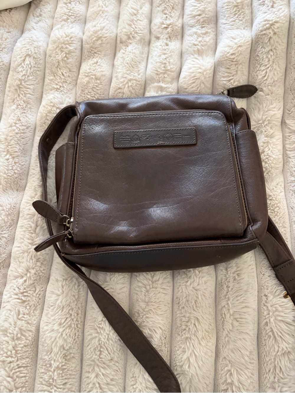 Classic Brown Leather Crossbody Bag for Men
